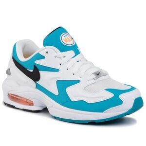 Air Max 2 Light GS 'White Blue Lagoon' Size UK 6/ EU 39